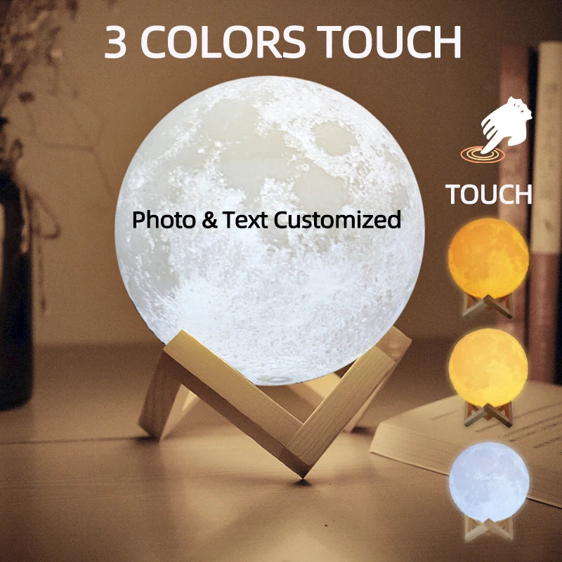 3D Printing Moon Lamp Personalized Photo Text Valentine's gift