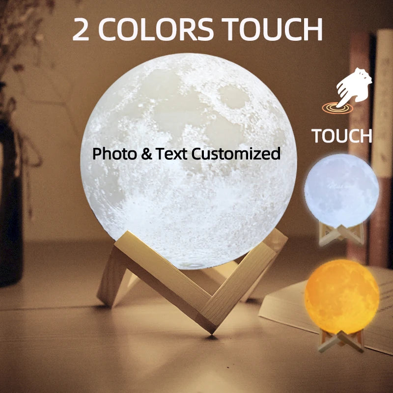 3D Printing Moon Lamp Personalized Photo Text Valentine's gift